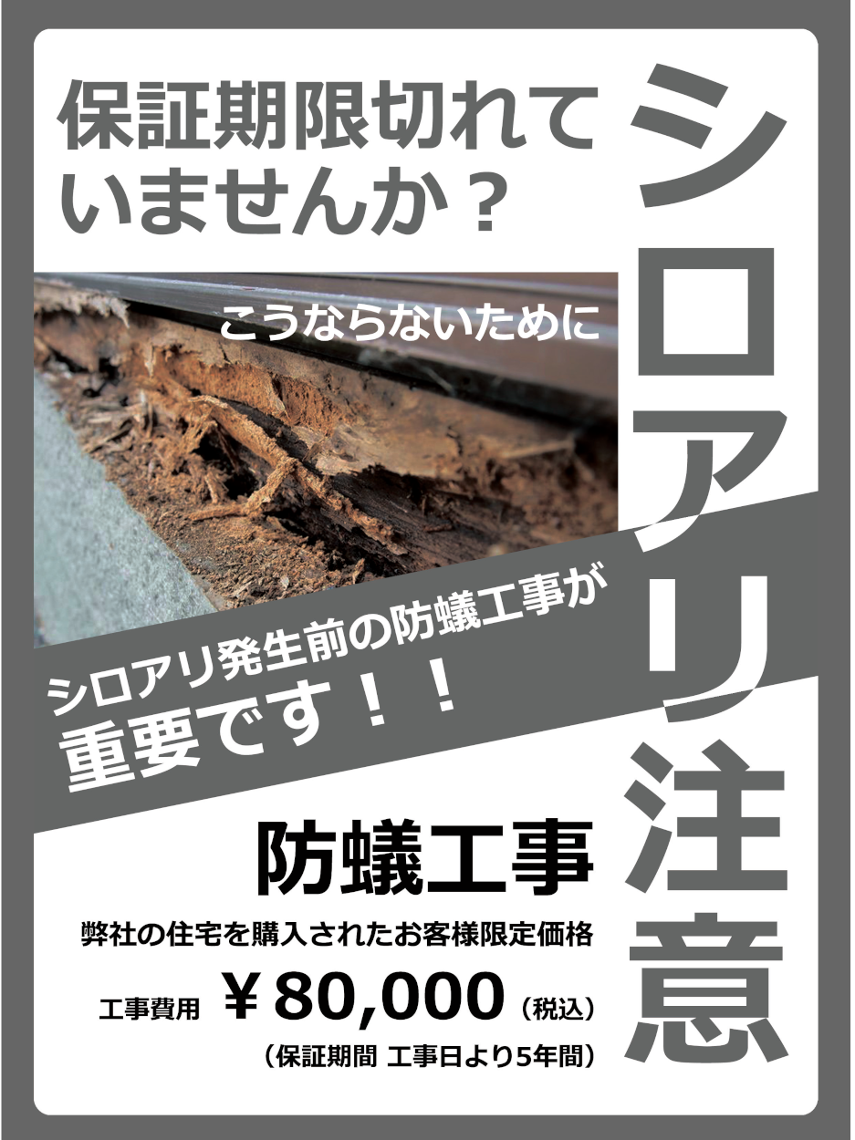 シロアリ予防の防蟻工事