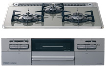 ビルトインガスコンロ COLORS クリアグレー