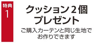 クッション2個プレゼント
