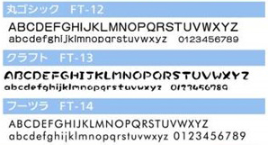 表札用英字書体（丸ゴシック・クラフト・フーツラ）
